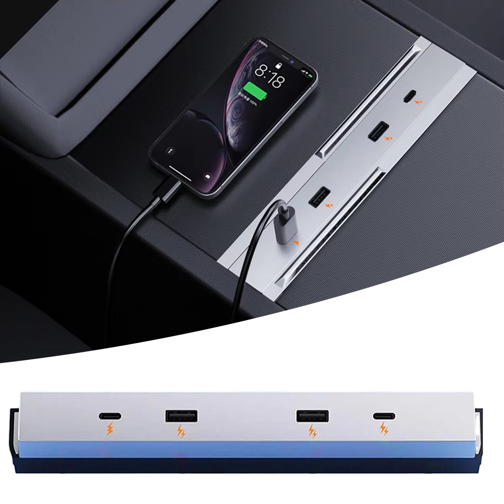 Usb C Hub - 27W-65W Schnellladestation USB-Hub für Tesla Model