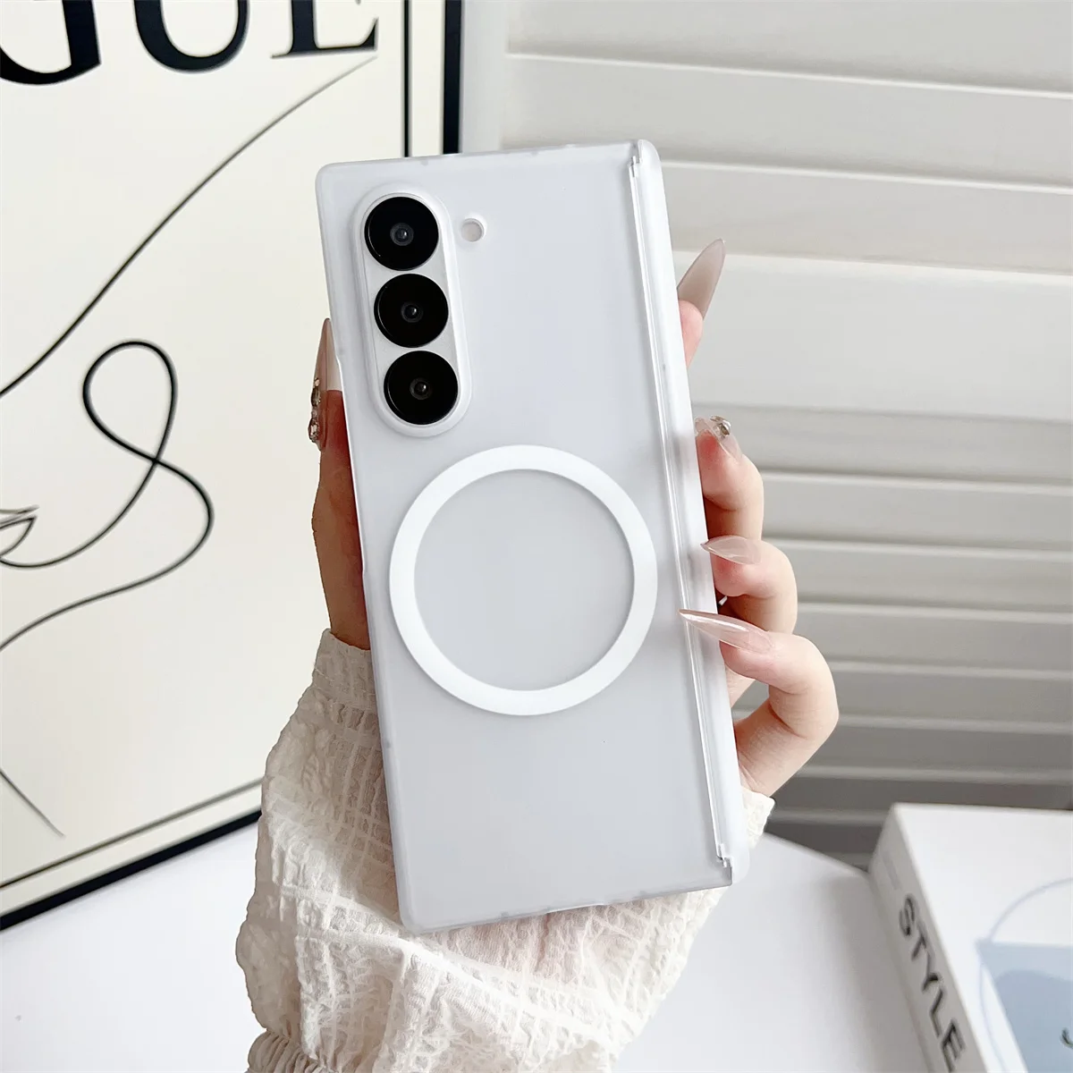Z Phone Accessories - Magnetische Handyhülle, mattiert, durchscheinend, für Samsung