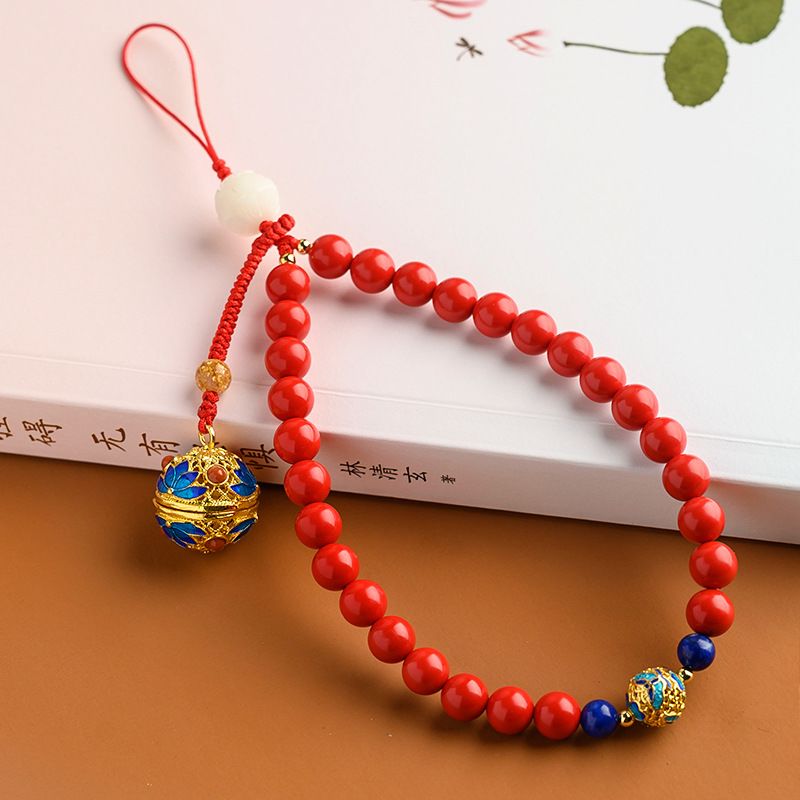 Phone Accessories Ideas - Kreativer kurzer roter Glücks-Handyband aus Zinnober