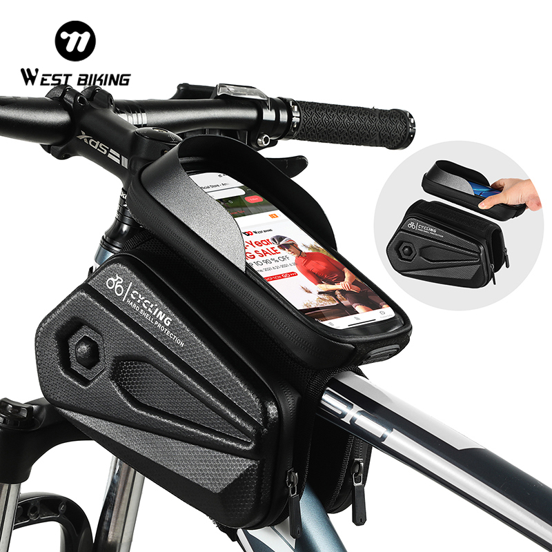 Youtube Phone Accessories - WEST BIKING Fahrrad-Oberrohrtasche mit Touchscreen-Funktion, Wasserdicht,