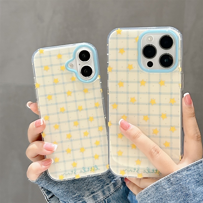 Yellow Phone Accessories - Gelbe Stern-Karomuster Handyhülle für iPhone 17